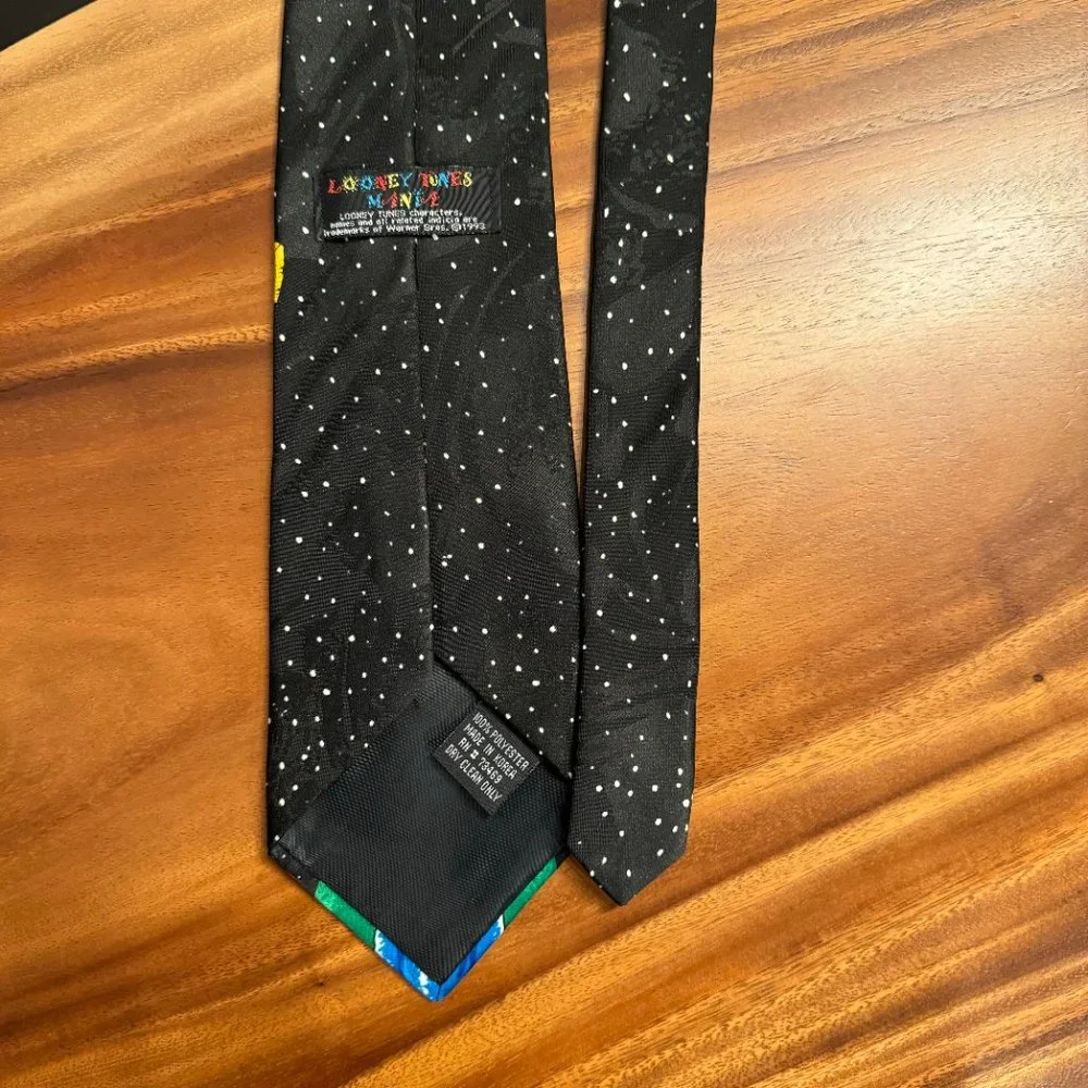 Looney Tunes Mania Necktie Tie Tasmanian Devil Vintage Taz 1993‎ Marvin Martian